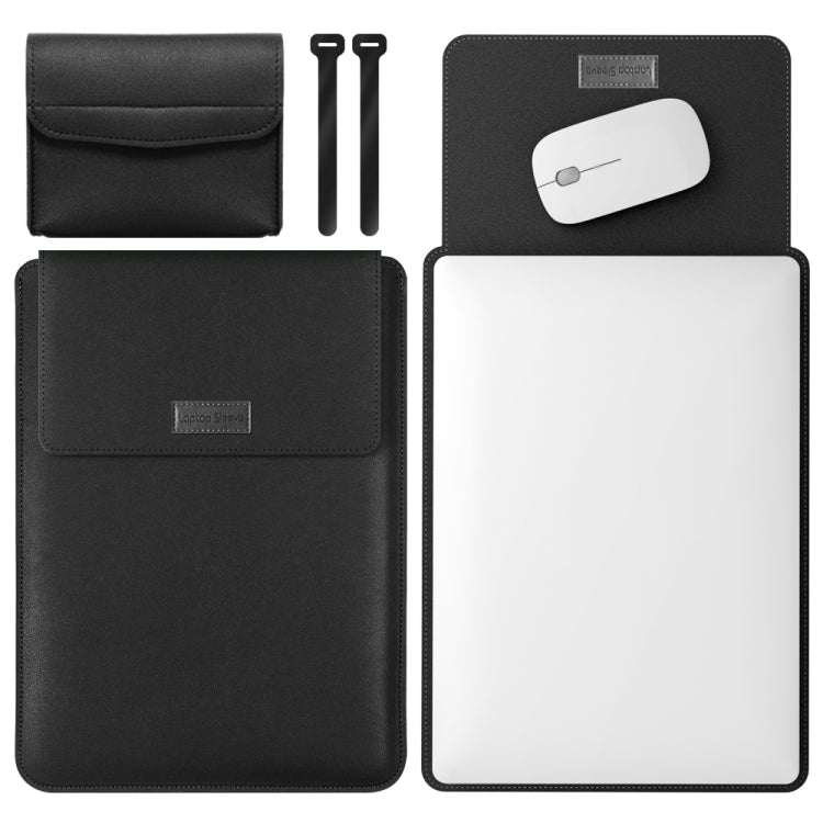 4 in 1 Lightweight and Portable Leather Computer Bag, Size:15.4/15.6/16.1 inches(Black) - 15 inch by PMC TechLife | Online Shopping South Africa | PMC TechLife | Buy Now Pay Later Mobicred