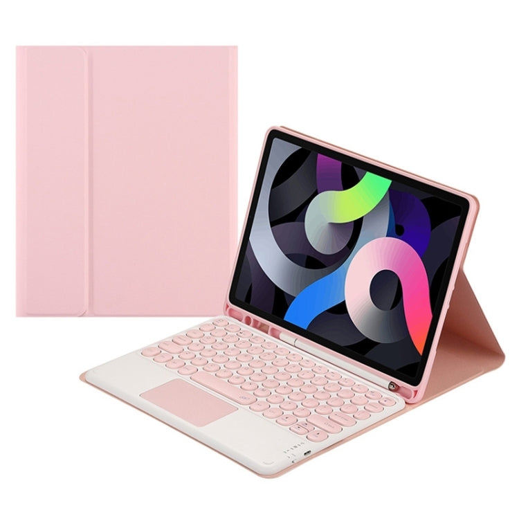 Round Cap Bluetooth Keyboard Leather Case with Pen Slot & Touchpad For Samsung Galaxy Tab S7(Pink+Pink Keyboard) - free shipping - PMC TechLife - Order now!