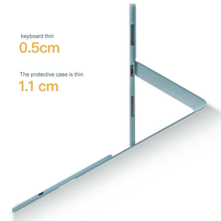 Round Cap Bluetooth Keyboard Leather Case with Pen Slot & Touchpad For Samsung Galaxy Tab A7 10.4 2020(Blue) - Samsung Keyboard by PMC TechLife | Online Shopping South Africa | PMC TechLife