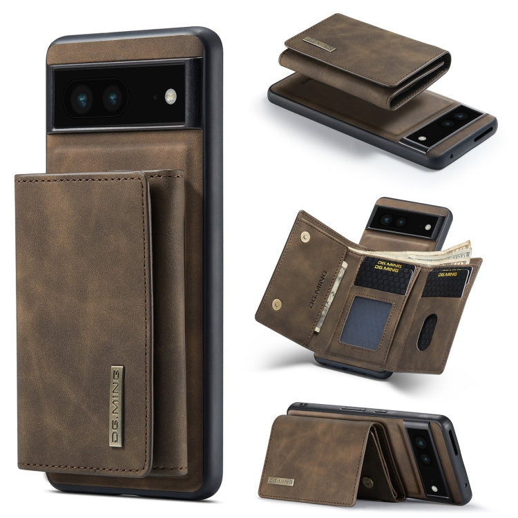 For Google Pixel 7 5G DG.MING M1 Series 3-Fold Multi Card Wallet + Magnetic Phone Case(Coffee) - Google Cases by DG.MING | Online Shopping South Africa | PMC TechLife | Buy Now Pay Later Mobicred