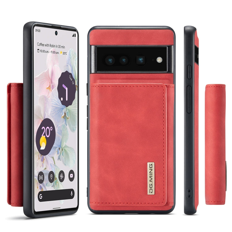 For Google Pixel 7 Pro 5G DG.MING M1 Series 3-Fold Multi Card Wallet + Magnetic Phone Case(Red) - free shipping - PMC TechLife - Order now!