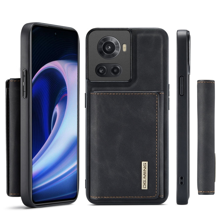 For OnePlus Ace/10R DG.MING M1 Series 3-Fold Multi Card Wallet + Magnetic Phone Case(Black) - OnePlus Cases by DG.MING | Online Shopping South Africa | PMC TechLife | Buy Now Pay Later Mobicred