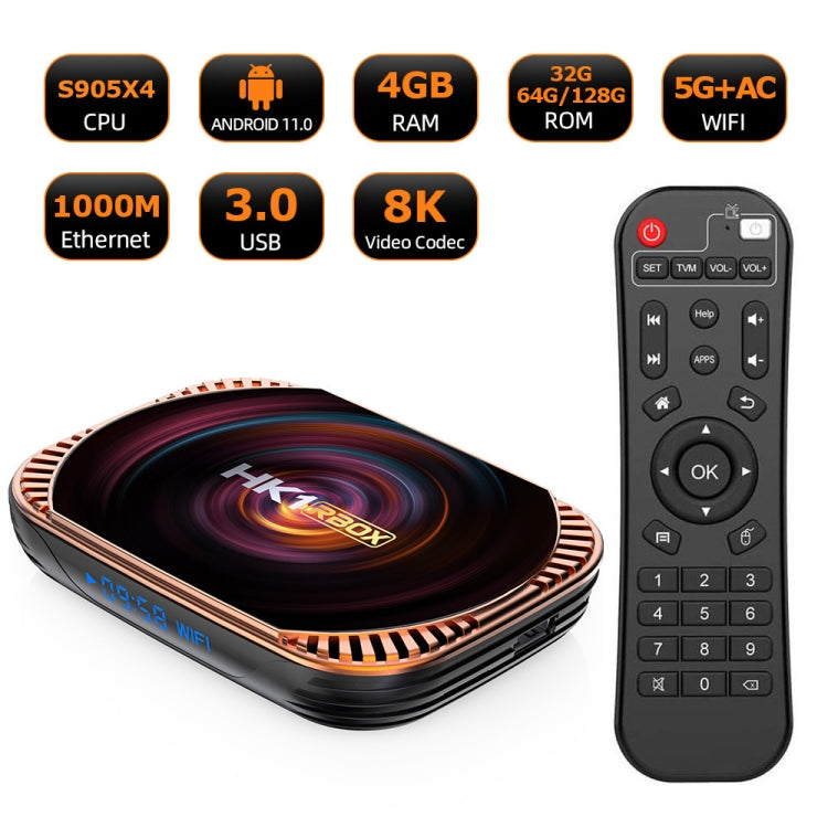 MECOOL HK1RBOX X4 4K TV Box, Android 11 Amlogic S905X4 CPU with RC 4GB+32GB(US Plug) - free shipping - PMC TechLife - Order now!