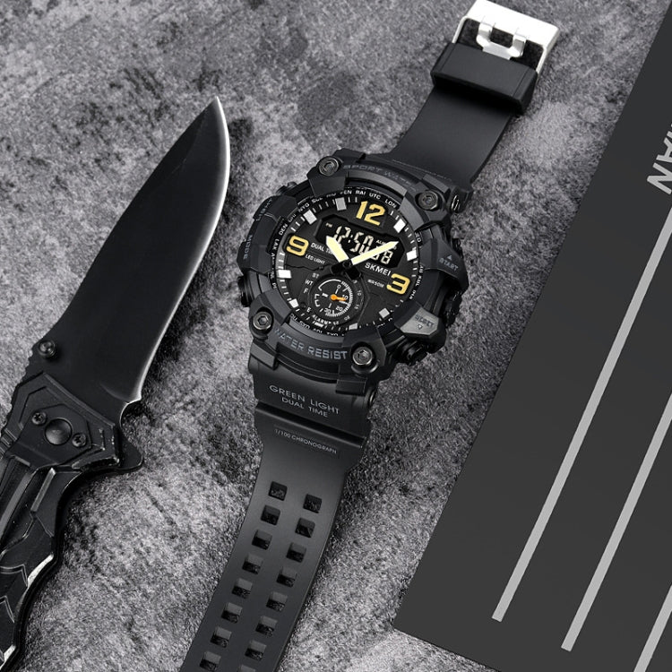 SKMEI 1965 Stainless Steel Buckle PU Strap Waterproof Electronic Watch(Army Green Camouflage) - free shipping - PMC TechLife - Order now!