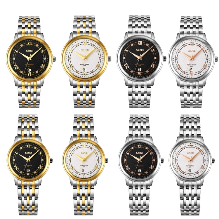 SKMEI 9272 Stainless Steel Buckle Strap Waterproof Quartz Watch Man(Gold and Silver) - free shipping - PMC TechLife - Order now!