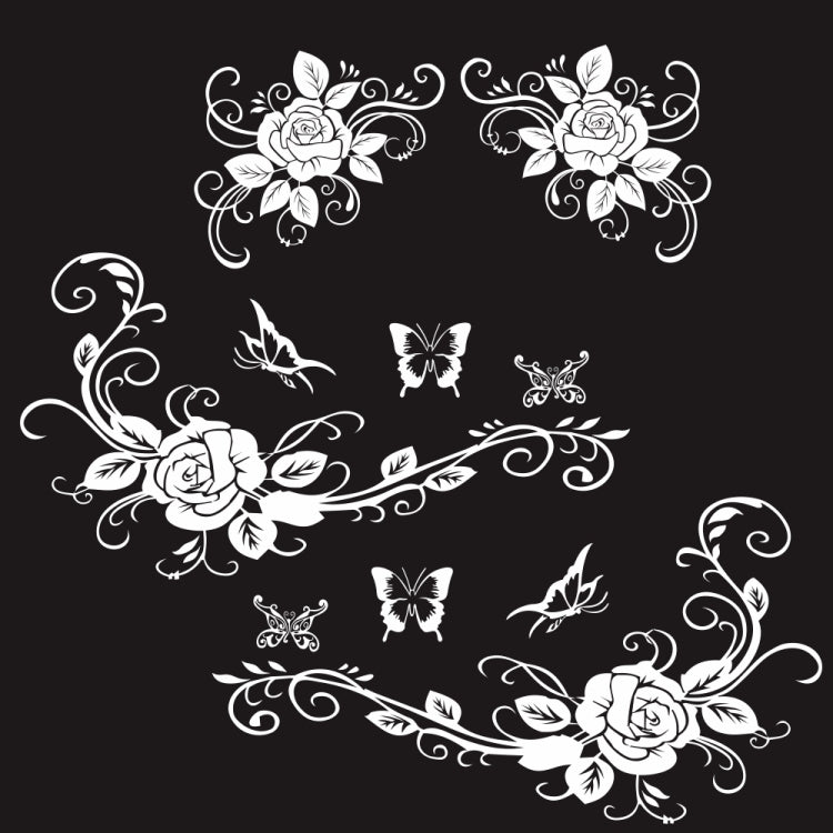 2 PCS/Set D-72 Butterfly Love Flower Pattern Car Modified Decorative Sticker(White) - Decorative Sticker by PMC TechLife | Online Shopping South Africa | PMC TechLife | Buy Now Pay Later Mobicred