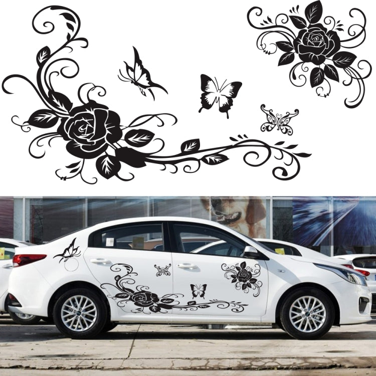 2 PCS/Set D-72 Butterfly Love Flower Pattern Car Modified Decorative Sticker(Red) - Decorative Sticker by PMC TechLife | Online Shopping South Africa | PMC TechLife | Buy Now Pay Later Mobicred