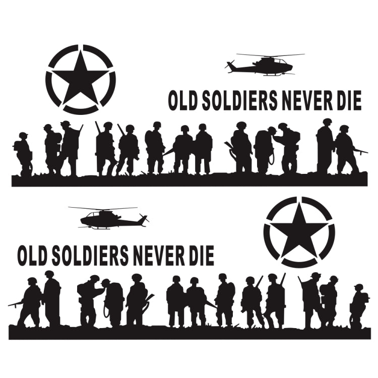 2 PCS/Set D-84 Old Soldiers Pattern Car Modified Decorative Sticker(Black) - Decorative Sticker by PMC TechLife | Online Shopping South Africa | PMC TechLife | Buy Now Pay Later Mobicred