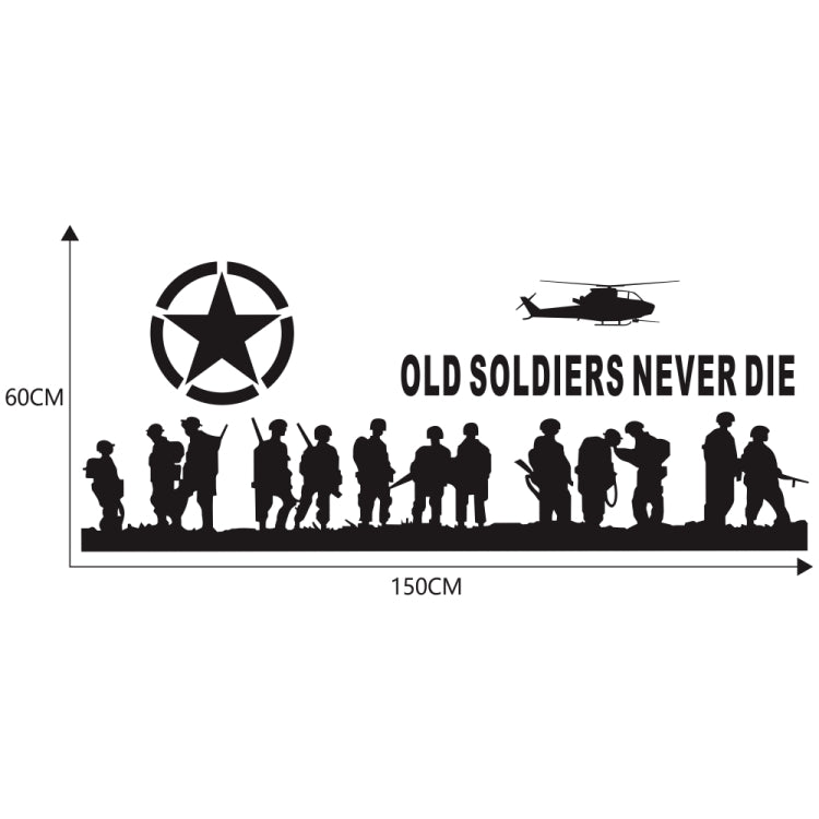 2 PCS/Set D-84 Old Soldiers Pattern Car Modified Decorative Sticker(Black) - Decorative Sticker by PMC TechLife | Online Shopping South Africa | PMC TechLife | Buy Now Pay Later Mobicred