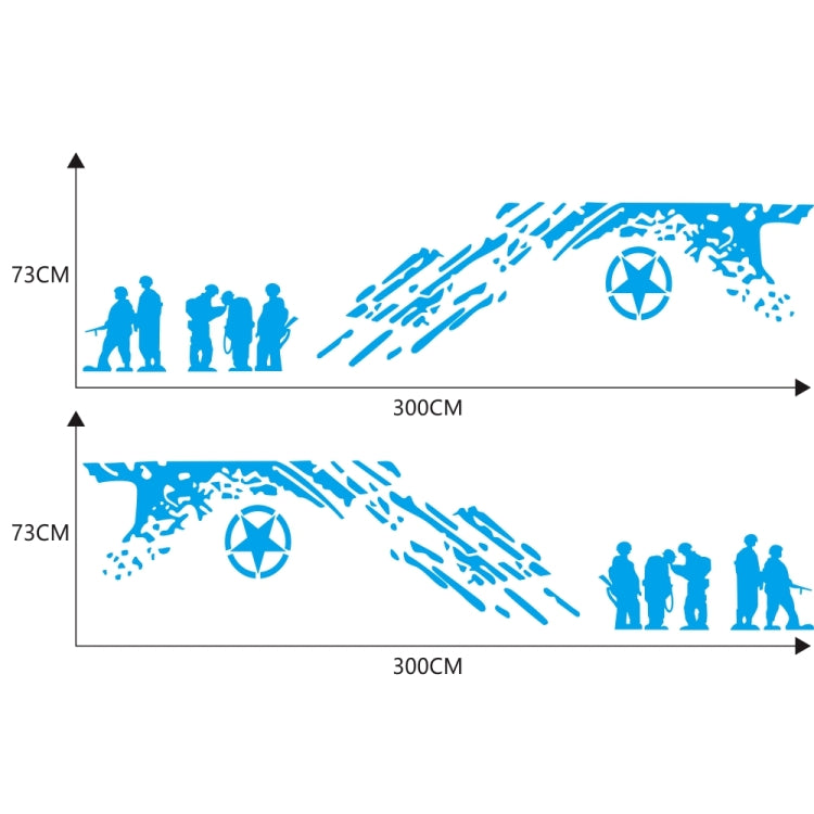 2 PCS/Set D-123 Soldiers Pattern Car Modified Decorative Sticker(Blue) - Decorative Sticker by PMC TechLife | Online Shopping South Africa | PMC TechLife | Buy Now Pay Later Mobicred