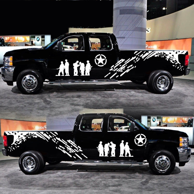 2 PCS/Set D-123 Soldiers Pattern Car Modified Decorative Sticker(White) - Decorative Sticker by PMC TechLife | Online Shopping South Africa | PMC TechLife | Buy Now Pay Later Mobicred