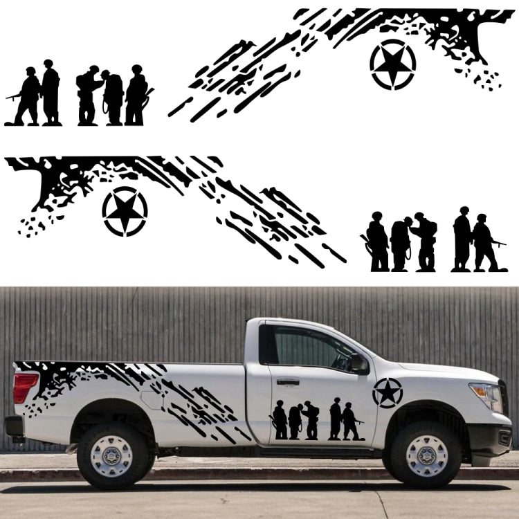 2 PCS/Set D-123 Soldiers Pattern Car Modified Decorative Sticker(White) - Decorative Sticker by PMC TechLife | Online Shopping South Africa | PMC TechLife | Buy Now Pay Later Mobicred