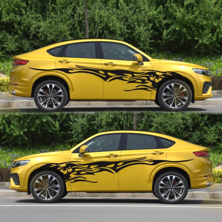 2 PCS/Set D-144 Fire Element Pattern Car Modified Decorative Sticker(Black) - Decorative Sticker by PMC TechLife | Online Shopping South Africa | PMC TechLife | Buy Now Pay Later Mobicred