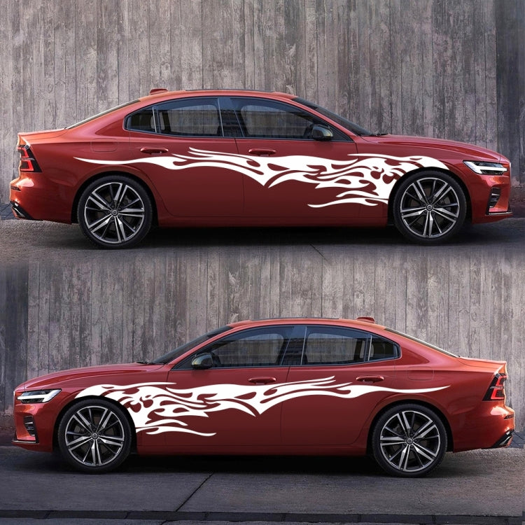 2 PCS/Set D-144 Fire Element Pattern Car Modified Decorative Sticker(White) - Decorative Sticker by PMC TechLife | Online Shopping South Africa | PMC TechLife | Buy Now Pay Later Mobicred