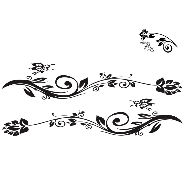 2 PCS/Set D-251 Butterfly Love Flowers Pattern Car Modified Decorative Sticker(Black) - Decorative Sticker by PMC TechLife | Online Shopping South Africa | PMC TechLife | Buy Now Pay Later Mobicred