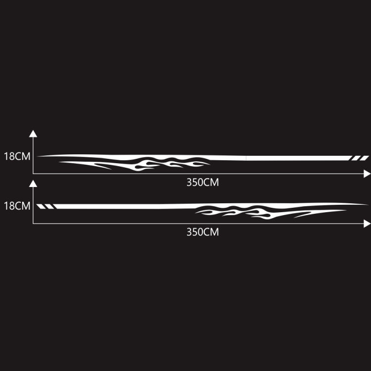 2 PCS/Set D-280 Flame Streak Pattern Car Modified Decorative Sticker(White) - Decorative Sticker by PMC TechLife | Online Shopping South Africa | PMC TechLife | Buy Now Pay Later Mobicred
