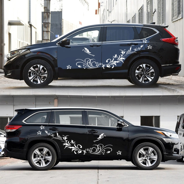 D-462 Butterfly Loves Flowers Pattern Car Modified Decorative Sticker(White) - Decorative Sticker by PMC TechLife | Online Shopping South Africa | PMC TechLife | Buy Now Pay Later Mobicred