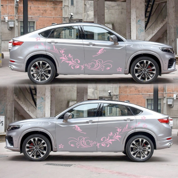 D-462 Butterfly Loves Flowers Pattern Car Modified Decorative Sticker(Pink) - free shipping - PMC TechLife - Order now!