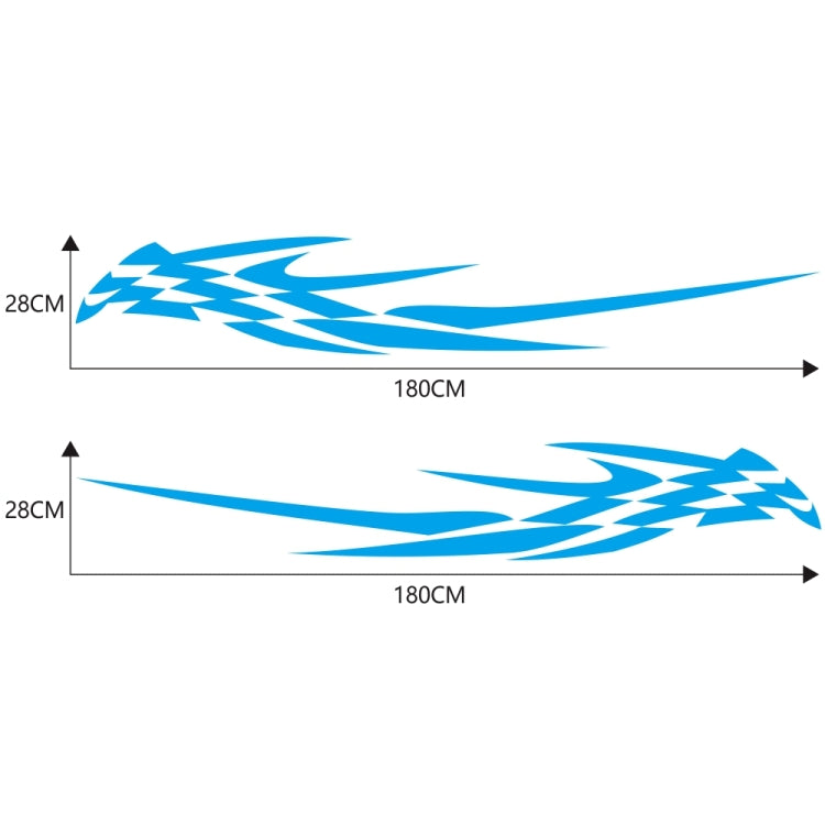 2 PCS/Set D-468 Checkered Totem Pattern Car Modified Decorative Sticker(Blue) - Decorative Sticker by PMC Jewellery | Online Shopping South Africa | PMC Jewellery | Buy Now Pay Later Mobicred