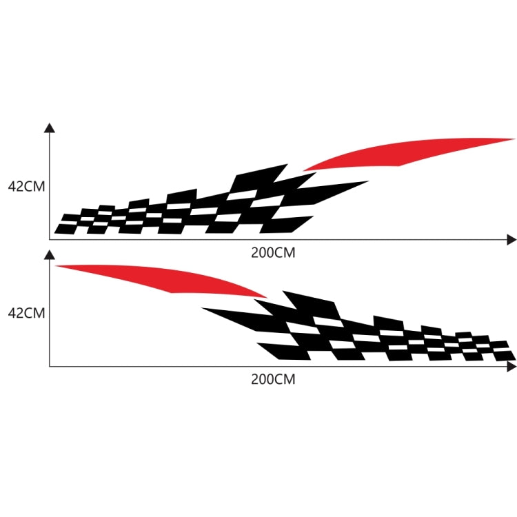 2 PCS/Set D-538 Checkered Totem Pattern Car Modified Decorative Sticker(Black+Red) - Decorative Sticker by PMC TechLife | Online Shopping South Africa | PMC TechLife | Buy Now Pay Later Mobicred