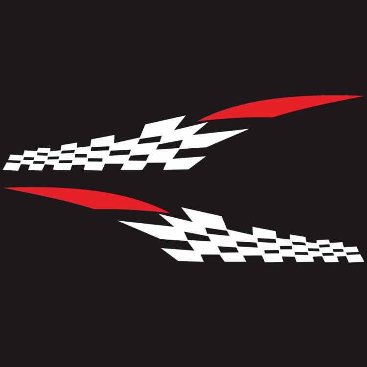2 PCS/Set D-538 Checkered Totem Pattern Car Modified Decorative Sticker(White+Red) - Decorative Sticker by PMC TechLife | Online Shopping South Africa | PMC TechLife | Buy Now Pay Later Mobicred