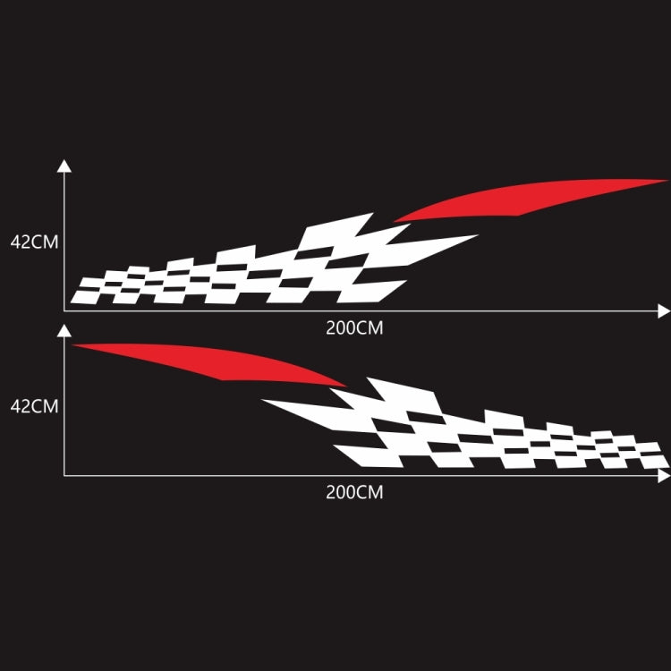 2 PCS/Set D-538 Checkered Totem Pattern Car Modified Decorative Sticker(White+Red) - Decorative Sticker by PMC TechLife | Online Shopping South Africa | PMC TechLife | Buy Now Pay Later Mobicred