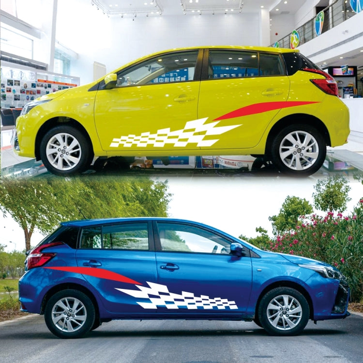 2 PCS/Set D-538 Checkered Totem Pattern Car Modified Decorative Sticker(White+Red) - Decorative Sticker by PMC TechLife | Online Shopping South Africa | PMC TechLife | Buy Now Pay Later Mobicred