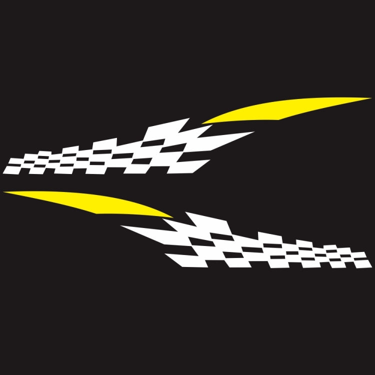 2 PCS/Set D-538 Checkered Totem Pattern Car Modified Decorative Sticker(White+Yellow) - Decorative Sticker by PMC TechLife | Online Shopping South Africa | PMC TechLife | Buy Now Pay Later Mobicred
