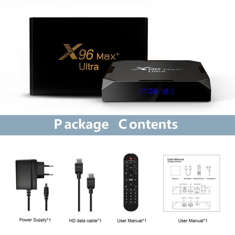 H96 Max+ Ultra 4GB+32GB Amlogic S905X4 8K Smart TV BOX Android 11.0 Media Player, Plug Type:UK Plug - Others by PMC TechLife | Online Shopping South Africa | PMC TechLife | Buy Now Pay Later Mobicred