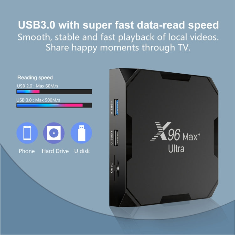 X96 Max+ Ultra 4GB+64GB Amlogic S905X4 8K Smart TV BOX Android 11.0 Media Player, Plug Type:UK Plug - Others by PMC TechLife | Online Shopping South Africa | PMC TechLife | Buy Now Pay Later Mobicred
