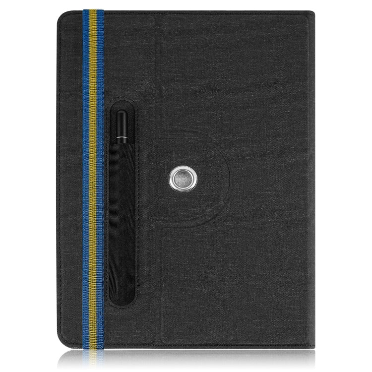 For 10 inch Cloth Texture 360 Rotation Horizontal Flip Universal Tablet PC Leather Case with Pen Slot(Black) - 10 - 11 inch by PMC TechLife | Online Shopping South Africa | PMC TechLife | Buy Now Pay Later Mobicred