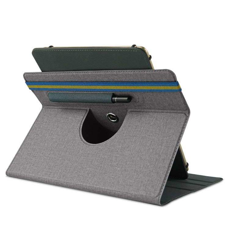 For 10 inch Cloth Texture 360 Rotation Horizontal Flip Universal Tablet PC Leather Case with Pen Slot(Grey) - free shipping - PMC TechLife - Order now!