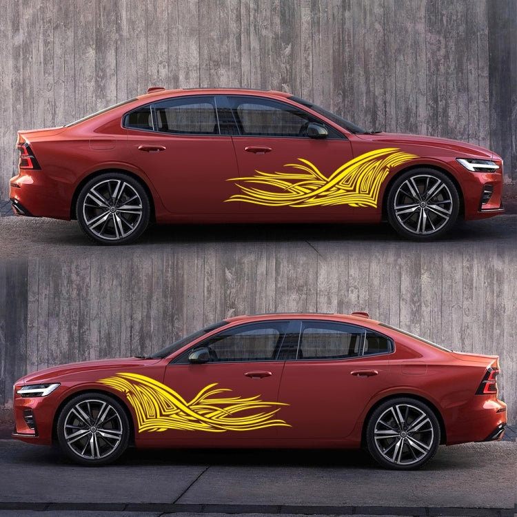 2 PCS/Set D-752 Lines Pattern Car Modified Decorative Sticker(Yellow) - Decorative Sticker by PMC TechLife | Online Shopping South Africa | PMC TechLife | Buy Now Pay Later Mobicred