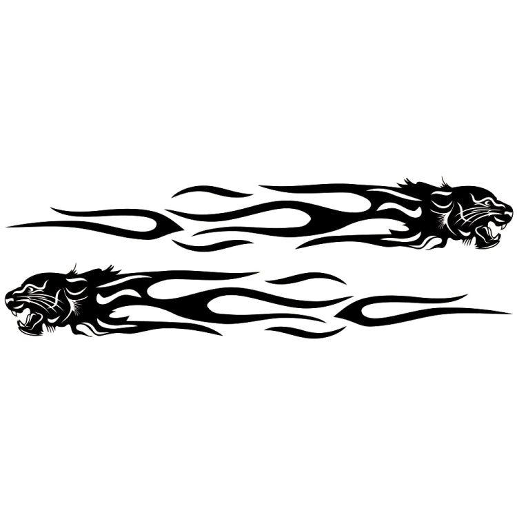 2 PCS/Set D-815 Flame Lion Pattern Car Modified Decorative Sticker(Black) - Decorative Sticker by PMC TechLife | Online Shopping South Africa | PMC TechLife | Buy Now Pay Later Mobicred