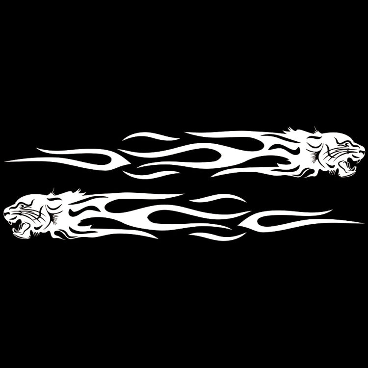2 PCS/Set D-815 Flame Lion Pattern Car Modified Decorative Sticker(White) - Decorative Sticker by PMC TechLife | Online Shopping South Africa | PMC TechLife | Buy Now Pay Later Mobicred