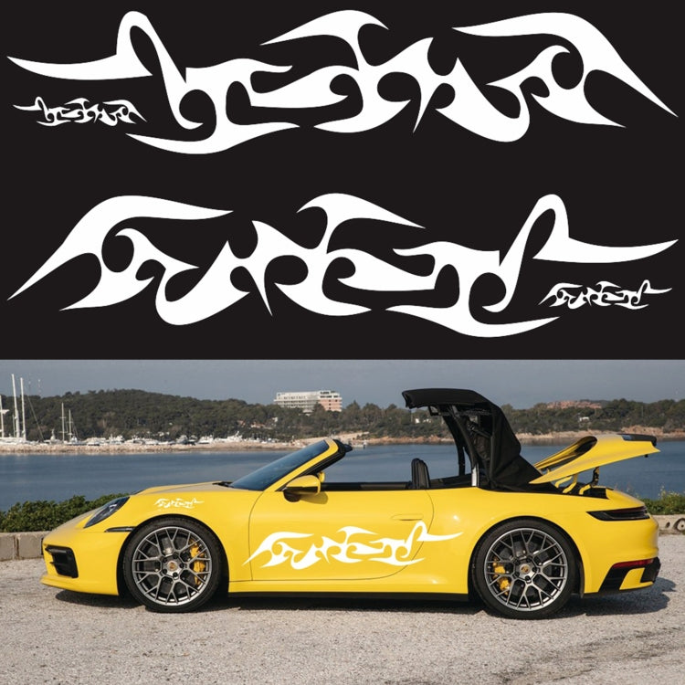 2 PCS/Set D-925 Flame Pattern Car Modified Decorative Sticker(White) - free shipping - PMC TechLife - Order now!
