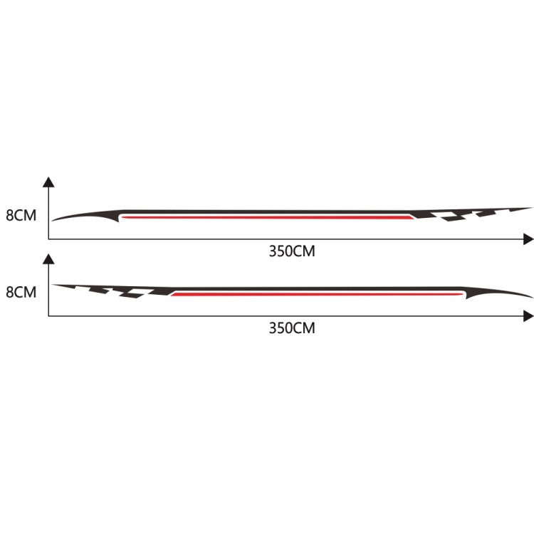 2 PCS/Set D-934 Waistline Pattern Car Modified Decorative Sticker(Black Red) - Decorative Sticker by PMC TechLife | Online Shopping South Africa | PMC TechLife | Buy Now Pay Later Mobicred