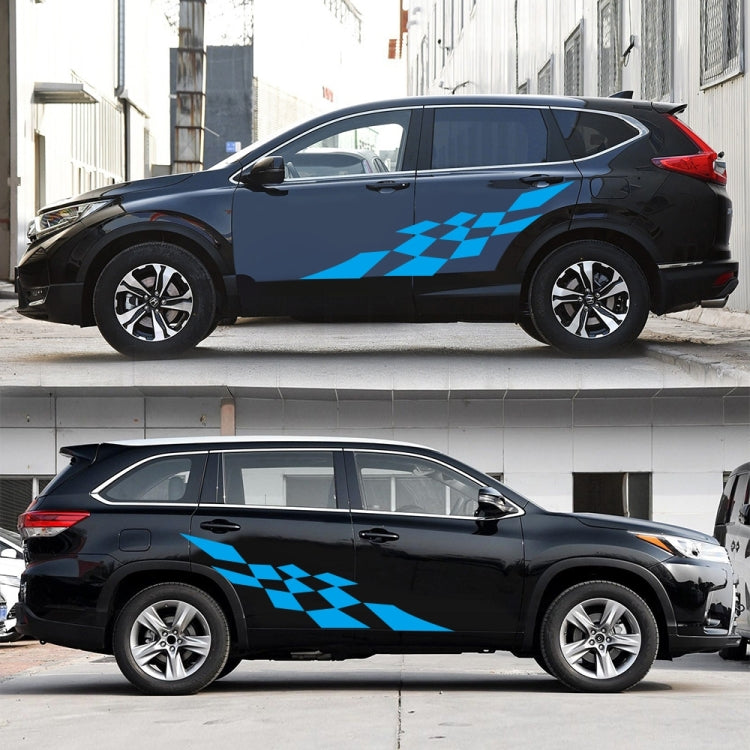 2 PCS/Set D-943 Checkered Flag Pattern Car Modified Decorative Sticker(Blue) - Decorative Sticker by PMC TechLife | Online Shopping South Africa | PMC TechLife | Buy Now Pay Later Mobicred