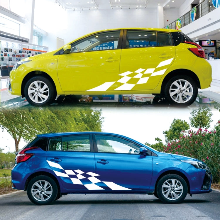 2 PCS/Set D-943 Checkered Flag Pattern Car Modified Decorative Sticker(White) - Decorative Sticker by PMC TechLife | Online Shopping South Africa | PMC TechLife | Buy Now Pay Later Mobicred