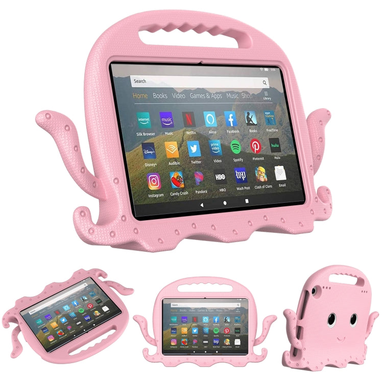 For Amazon Kindle Fire HD 8 / HD 8 Plus Octopus EVA Shockproof Tablet Case with Screen Film & Shoulder Strap(Pink) - Amazon by PMC TechLife | Online Shopping South Africa | PMC TechLife | Buy Now Pay Later Mobicred