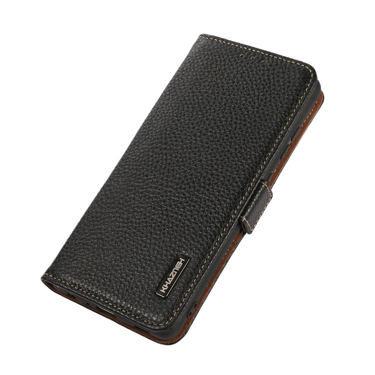 For Huawei Nova 10 KHAZNEH Side-Magnetic Litchi Genuine Leather RFID Phone Case(Black) - Huawei Cases by PMC TechLife | Online Shopping South Africa | PMC TechLife | Buy Now Pay Later Mobicred