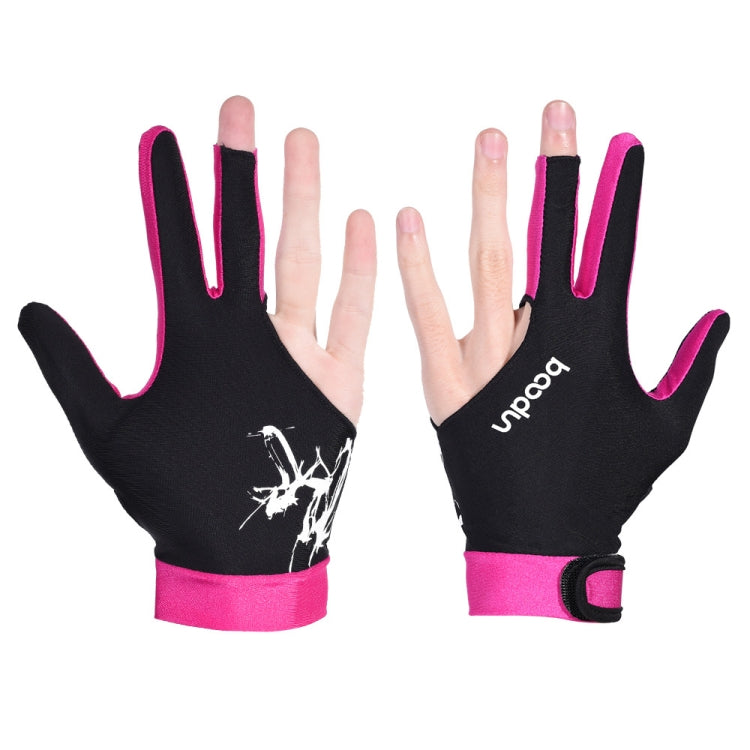 BOODUN M050912 Thin Breathable Men and Women Billiards Three Finger Single Gloves, Size:L(Rose Red) - free shipping - PMC TechLife - Order now!