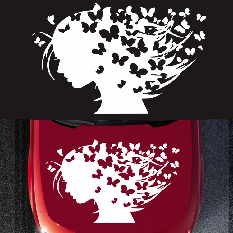 D-956 Butterfly Girl Pattern Car Modified Decorative Sticker(White) - Decorative Sticker by PMC TechLife | Online Shopping South Africa | PMC TechLife | Buy Now Pay Later Mobicred