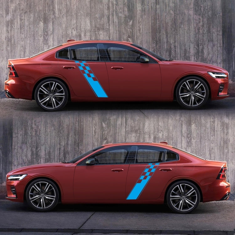 2 PCS/Set D-962 Checkered Flag Pattern Car Modified Decorative Sticker(Blue) - Decorative Sticker by PMC Jewellery | Online Shopping South Africa | PMC Jewellery | Buy Now Pay Later Mobicred