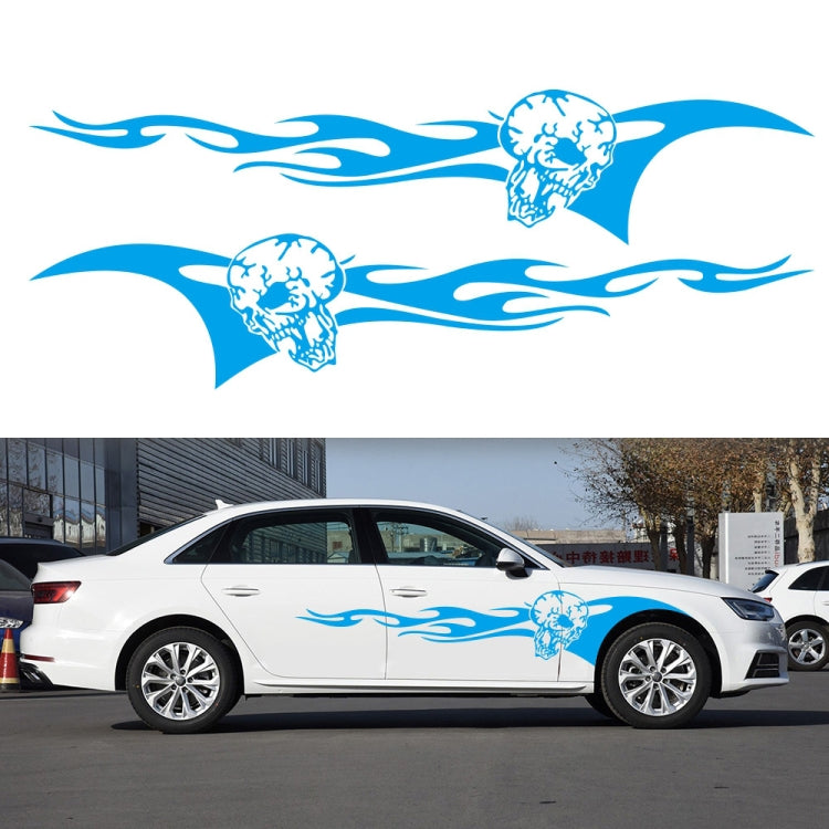 2 PCS/Set D-964 Skull Flame Pattern Car Modified Decorative Sticker(Blue) - Decorative Sticker by PMC TechLife | Online Shopping South Africa | PMC TechLife | Buy Now Pay Later Mobicred