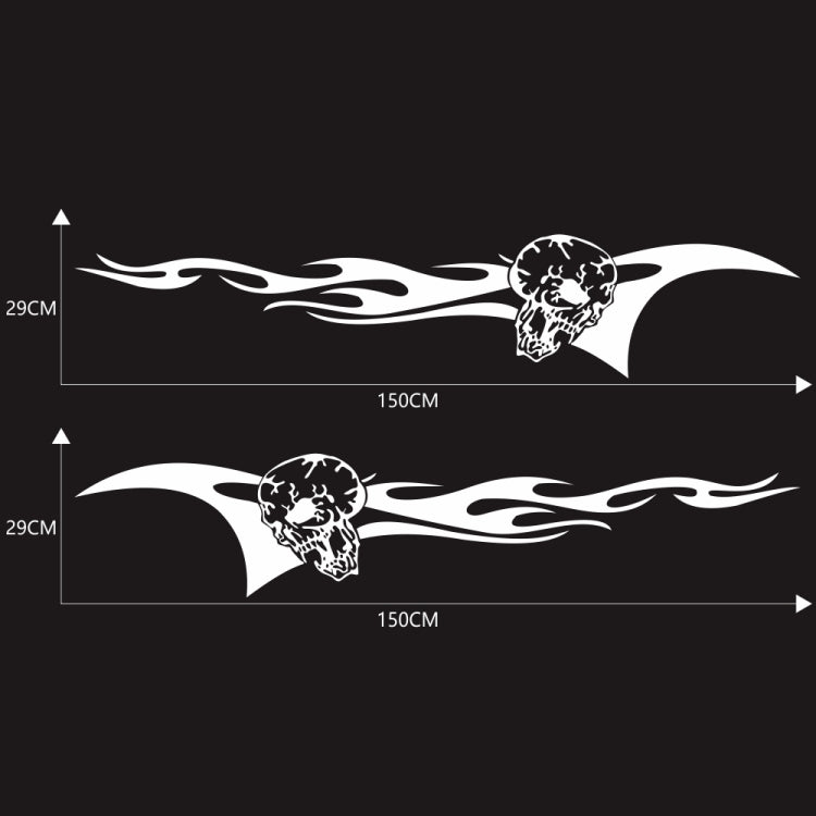 2 PCS/Set D-964 Skull Flame Pattern Car Modified Decorative Sticker(White) - Decorative Sticker by PMC TechLife | Online Shopping South Africa | PMC TechLife | Buy Now Pay Later Mobicred