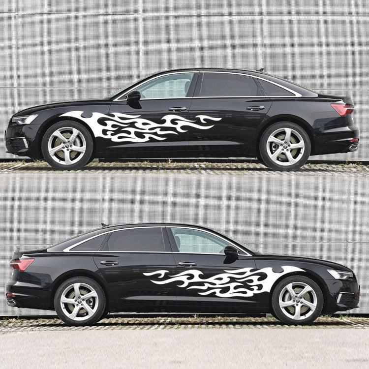 2 PCS/Set D-969 Flame Pattern Car Modified Decorative Sticker(White) - Decorative Sticker by PMC TechLife | Online Shopping South Africa | PMC TechLife | Buy Now Pay Later Mobicred