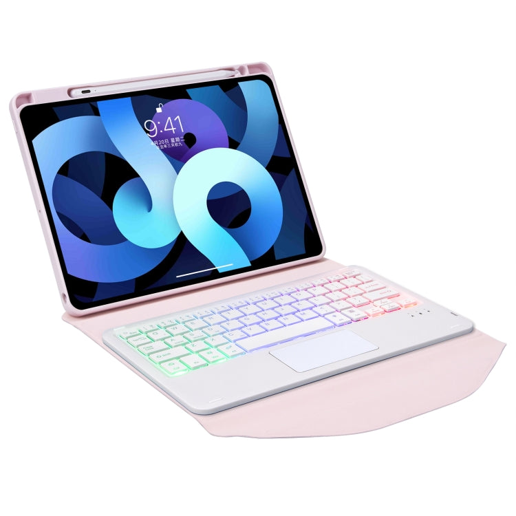 Z098B-AS Pen Slot Touchpad Backlight Bluetooth Keyboard Leather Tablet Case For iPad Air 11 2025 / 2024 / Air 5 / Air 4(Pink) - For iPad Air by PMC TechLife | Online Shopping South Africa | PMC TechLife | Buy Now Pay Later Mobicred