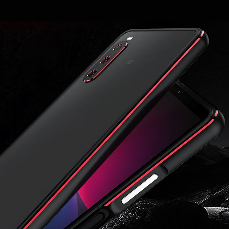 For Sony Xperia 10 ��� Aurora Series Lens Protector + Metal Frame Protective Phone Case(Black+Purple) - Sony Cases by PMC TechLife | Online Shopping South Africa | PMC TechLife | Buy Now Pay Later Mobicred