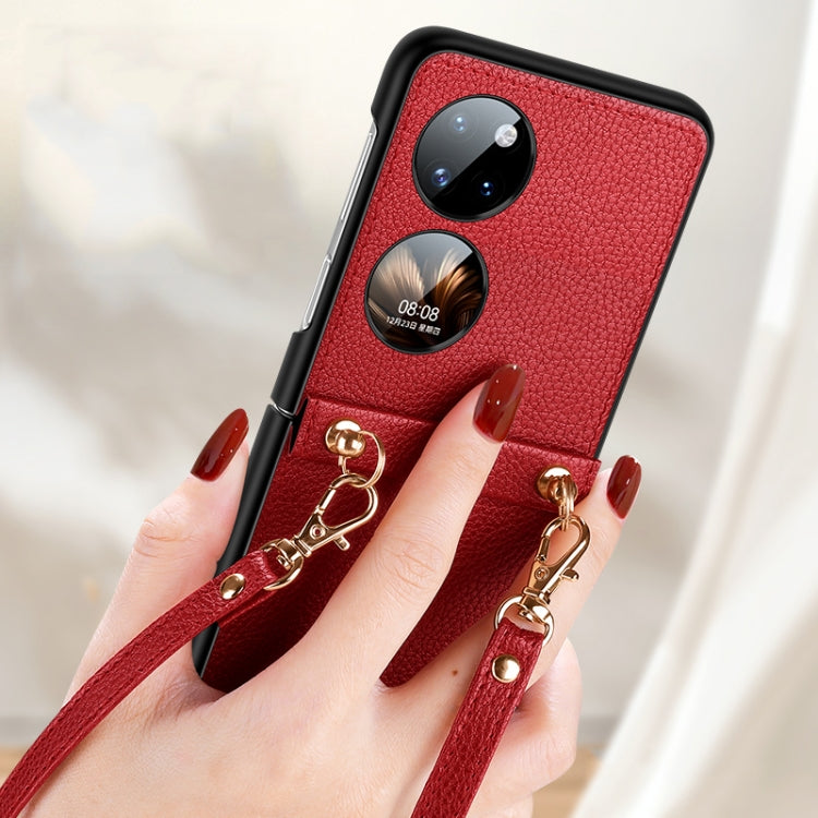 For Huawei P50 Pocket SULADA Litchi Texture Leather + TPU Phone Case with Strap(Orange) - Huawei Cases by SULADA | Online Shopping South Africa | PMC TechLife | Buy Now Pay Later Mobicred